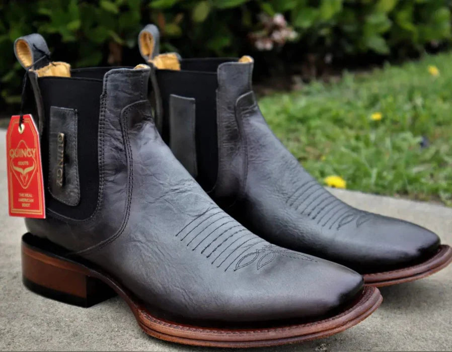 Botines Charros Quincy Cuero Volcano con Punta Cuadrada 2   - from alligatorwarehouse.com