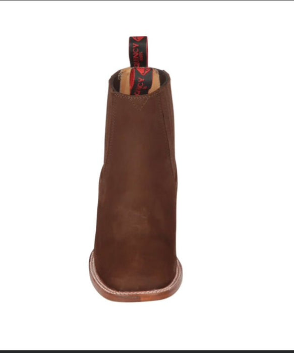 Botines Charros Quincy de Gamuza con Punta Cuadrada Cafe 4   - from alligatorwarehouse.com
