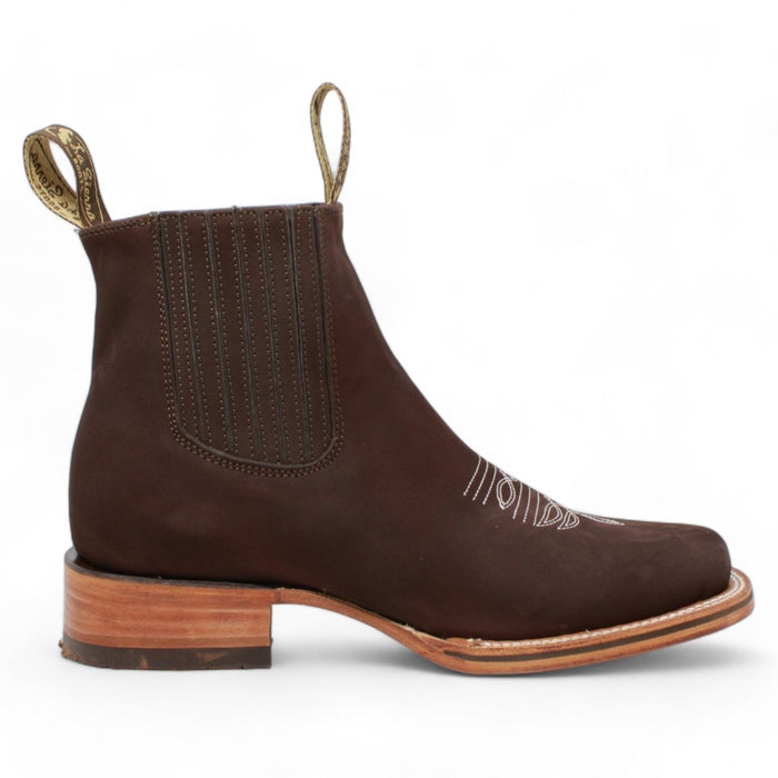 Botines Charros Quincy de Gamuza con Punta Cuadrada Color Cafe 5   - from alligatorwarehouse.com