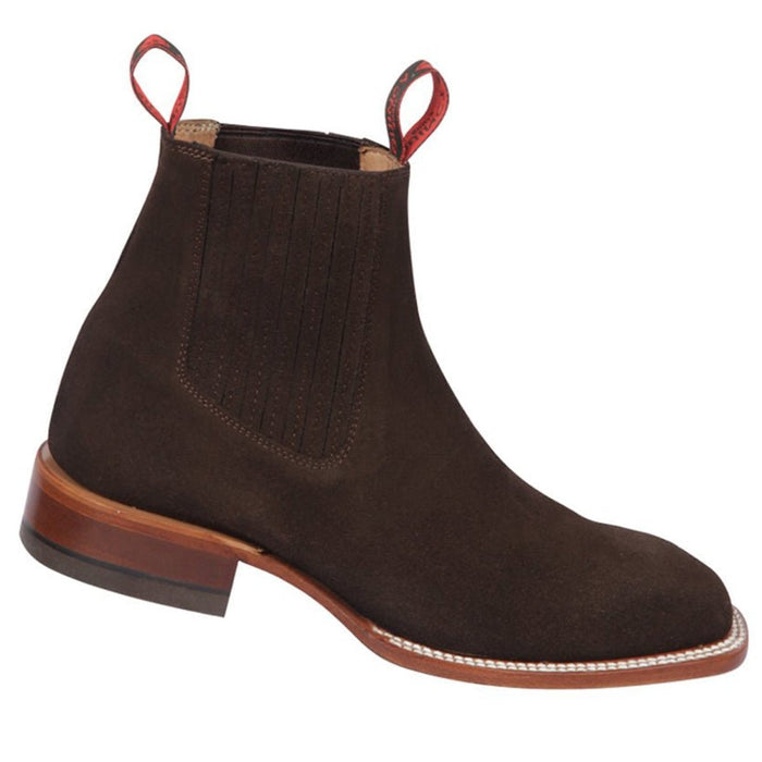 Botines Charros Quincy de Gamuza con Punta Cuadrada Color Chocolate 9   - from alligatorwarehouse.com