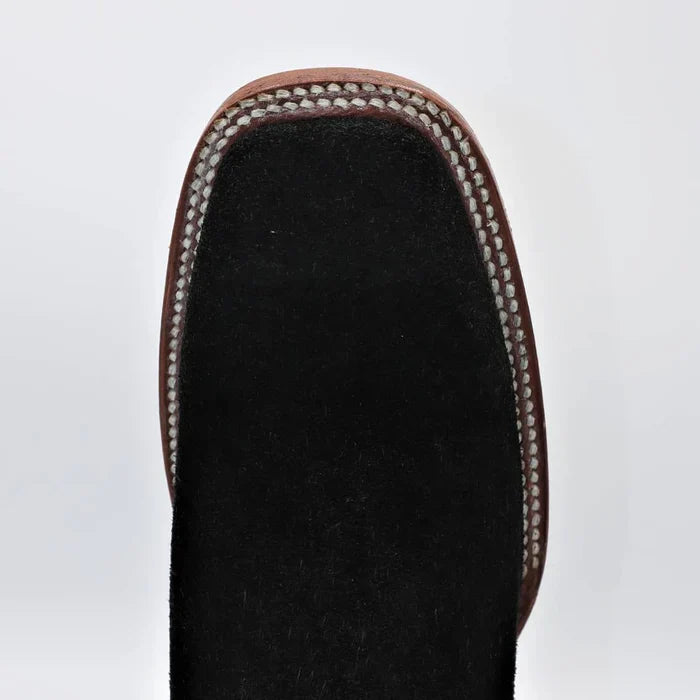 Botines Charros Quincy de Gamuza con Punta Cuadrada Negro 6   - from alligatorwarehouse.com
