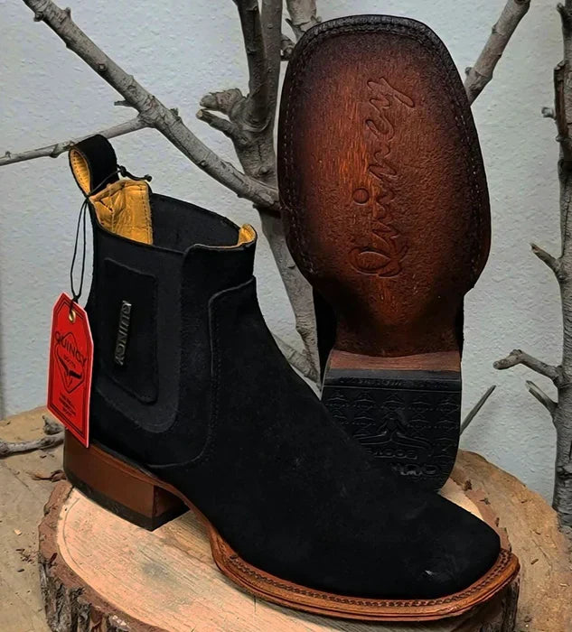 Botines Charros Quincy de Gamuza con Punta Cuadrada 1   - from alligatorwarehouse.com