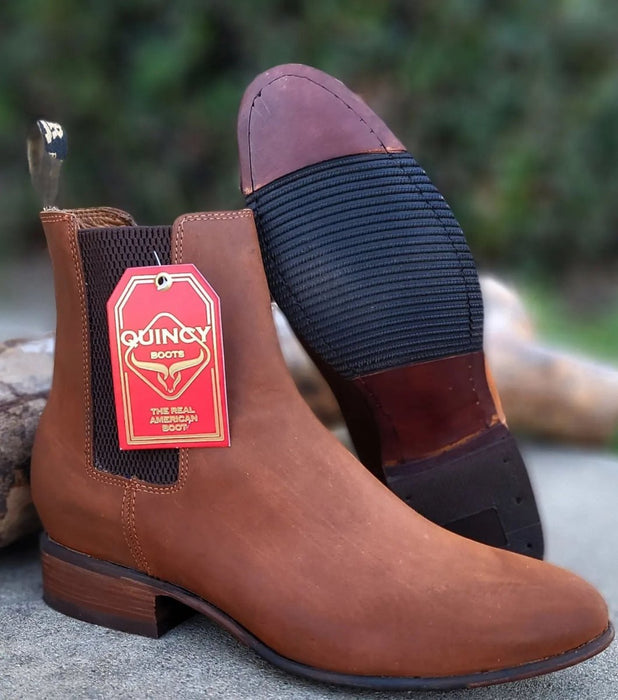 Botines Chelsea de Gamuza Punta Redonda y Suela de Hule Color Shedron 3   - from alligatorwarehouse.com