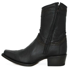 Botines de Cuero Original Punta Europea Color Negro LAB-76B2705