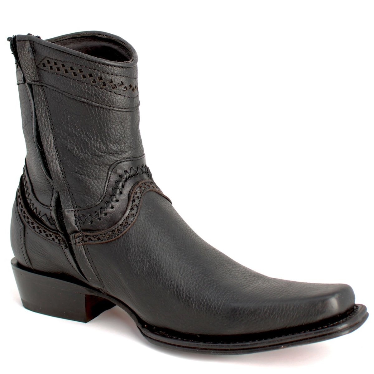 Botines de Cuero Original Punta Europea Color Negro LAB-76B2705