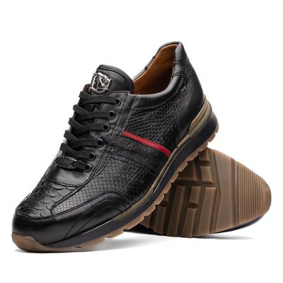 Marco Di Milano Brescia Python & Calfskin Sneakers Black