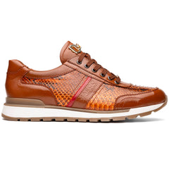 Marco Di Milano Brescia Python & Calfskin Sneakers Honey