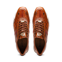 Marco Di Milano Brescia Python & Calfskin Sneakers Honey