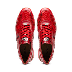 Marco Di Milano Brescia Python & Calfskin Sneakers Red
