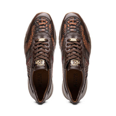 Marco Di Milano Brescia Python & Calfskin Sneakers Cognac