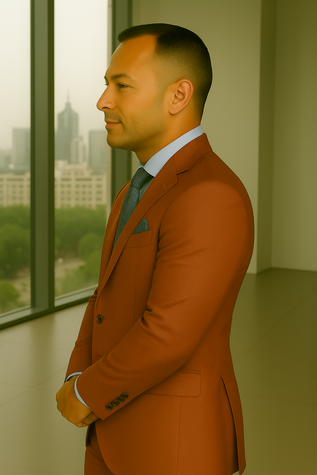 Wool Suit - Italian Made Business Suit by Statement Men's 3 Piece 100% Wool Fashion Suit - Bold Colors 13 AMIRI_Ash_38R  - from alligatorwarehouse.com