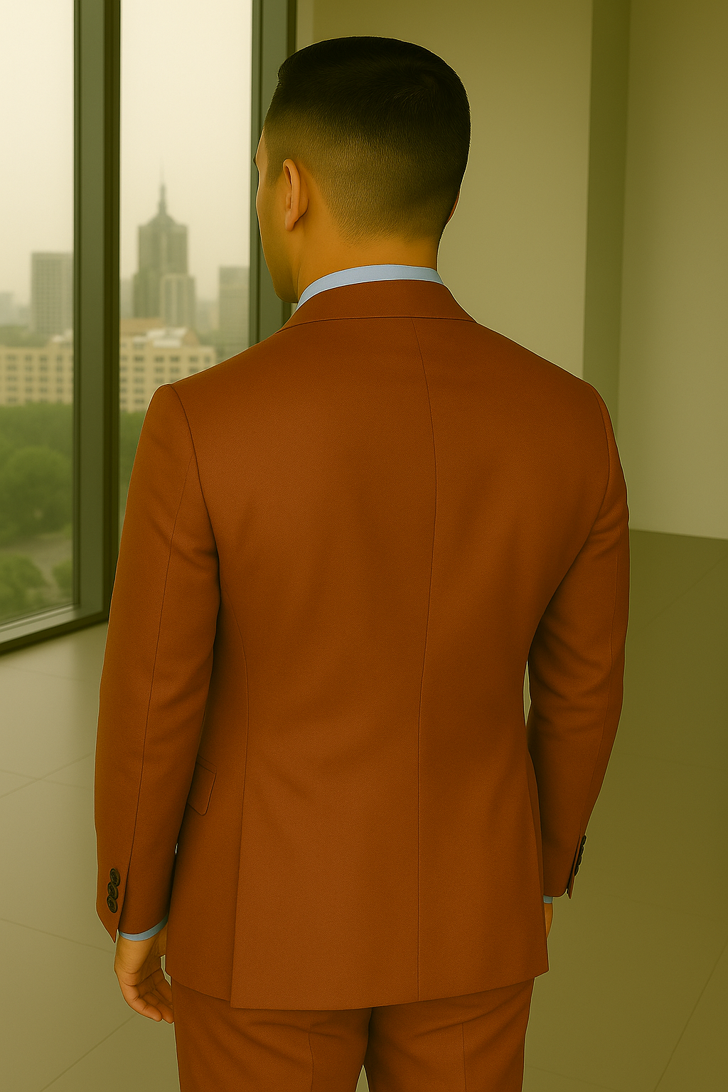 Wool Suit - Italian Made Business Suit by Statement Men's 3 Piece 100% Wool Fashion Suit - Bold Colors 15 AMIRI_Ash_38R  - from alligatorwarehouse.com