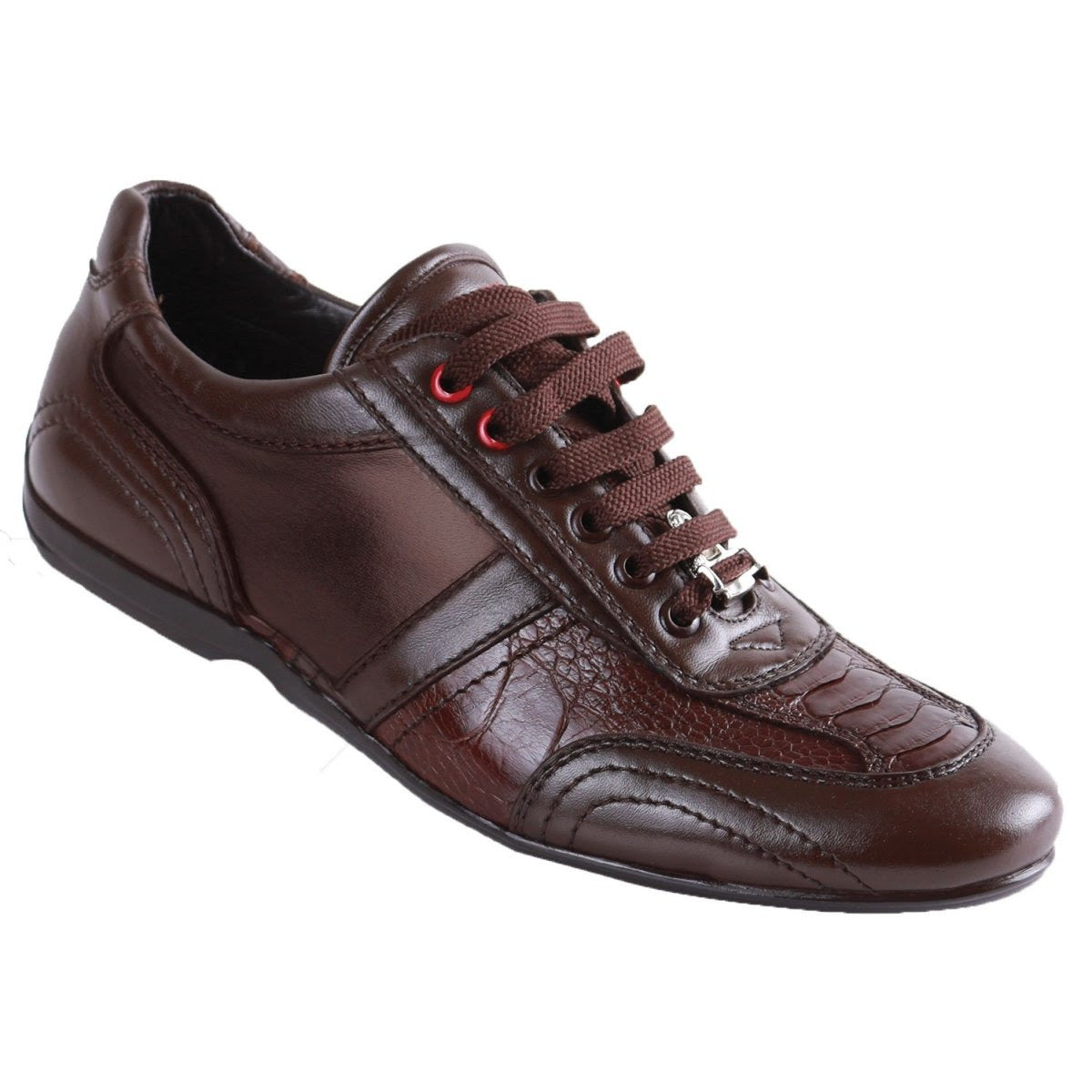 Sneaker de Piel de Avestruz  Cafe 1   - from alligatorwarehouse.com