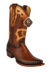 King Exotic Men's Caiman Belly Snip Toe Boots