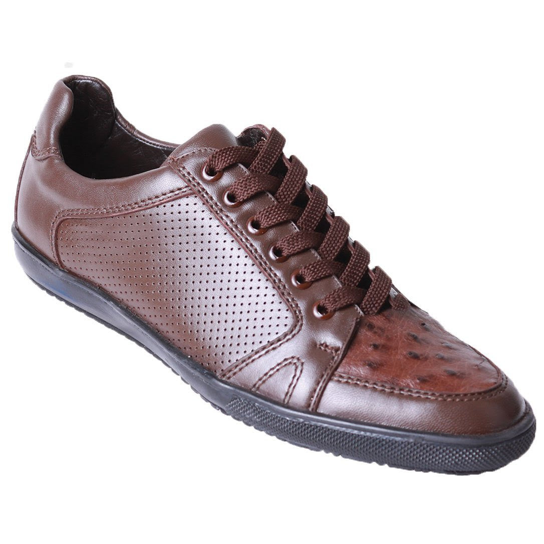 Sneaker de Piel de  Cafe Avestruz 1   - from alligatorwarehouse.com