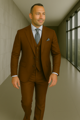 Wool Suit - Italian Made Business Suit by Statement Men's 3 Piece 100% Wool Fashion Suit - Bold Colors