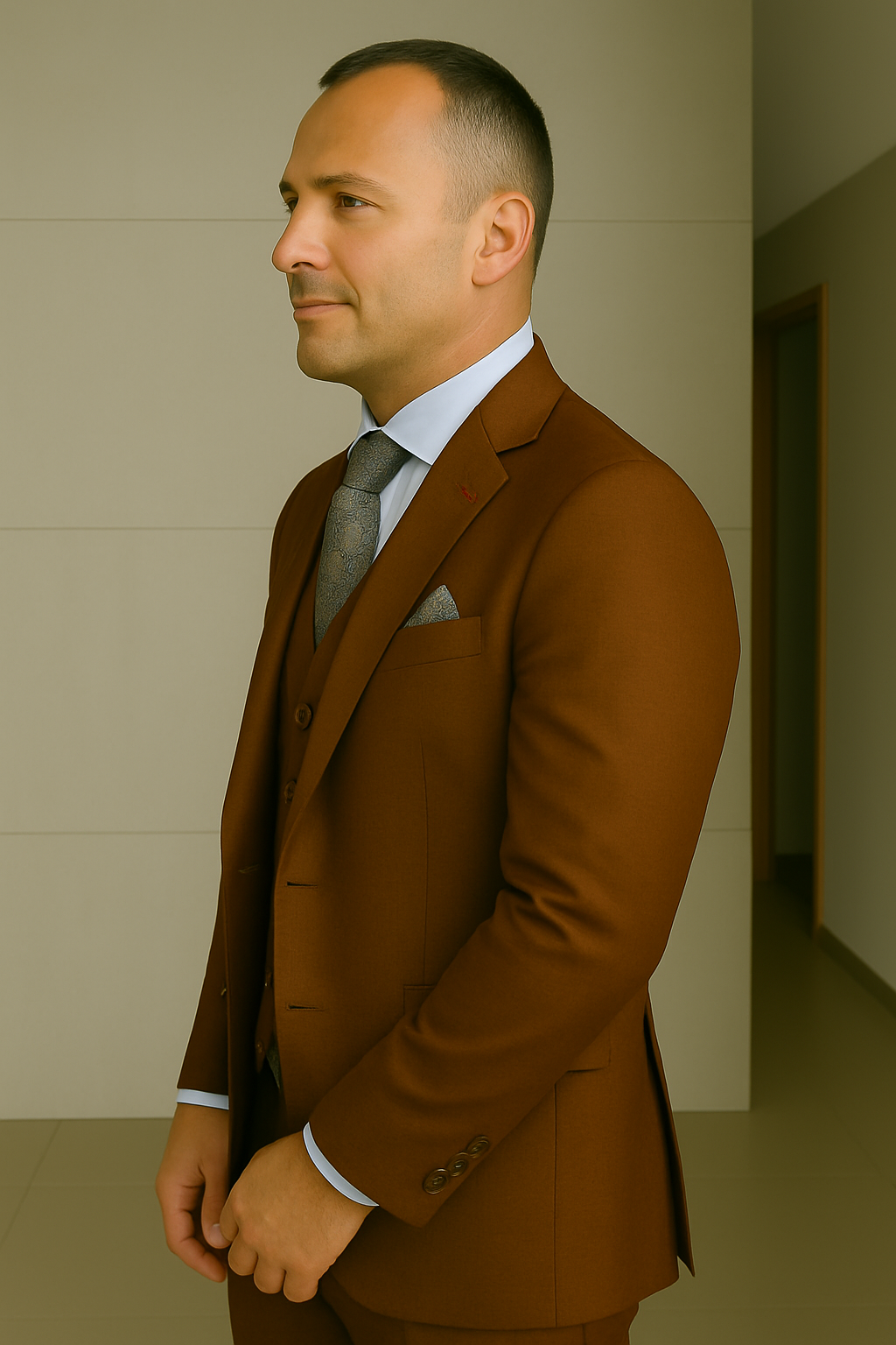 Wool Suit - Italian Made Business Suit by Statement Men's 3 Piece 100% Wool Fashion Suit - Bold Colors 19 AMIRI_Ash_38R  - from alligatorwarehouse.com