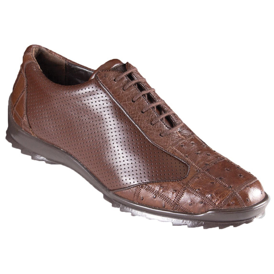 Sneaker Casual Avestruz Cafe Zig-Zag 1   - from alligatorwarehouse.com