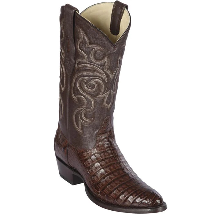 Los Altos Boots - Mens Dress Cowboy Boot - Low Priced Mens Brown Caiman Boots R-Toe - in Black 1   - from alligatorwarehouse.com