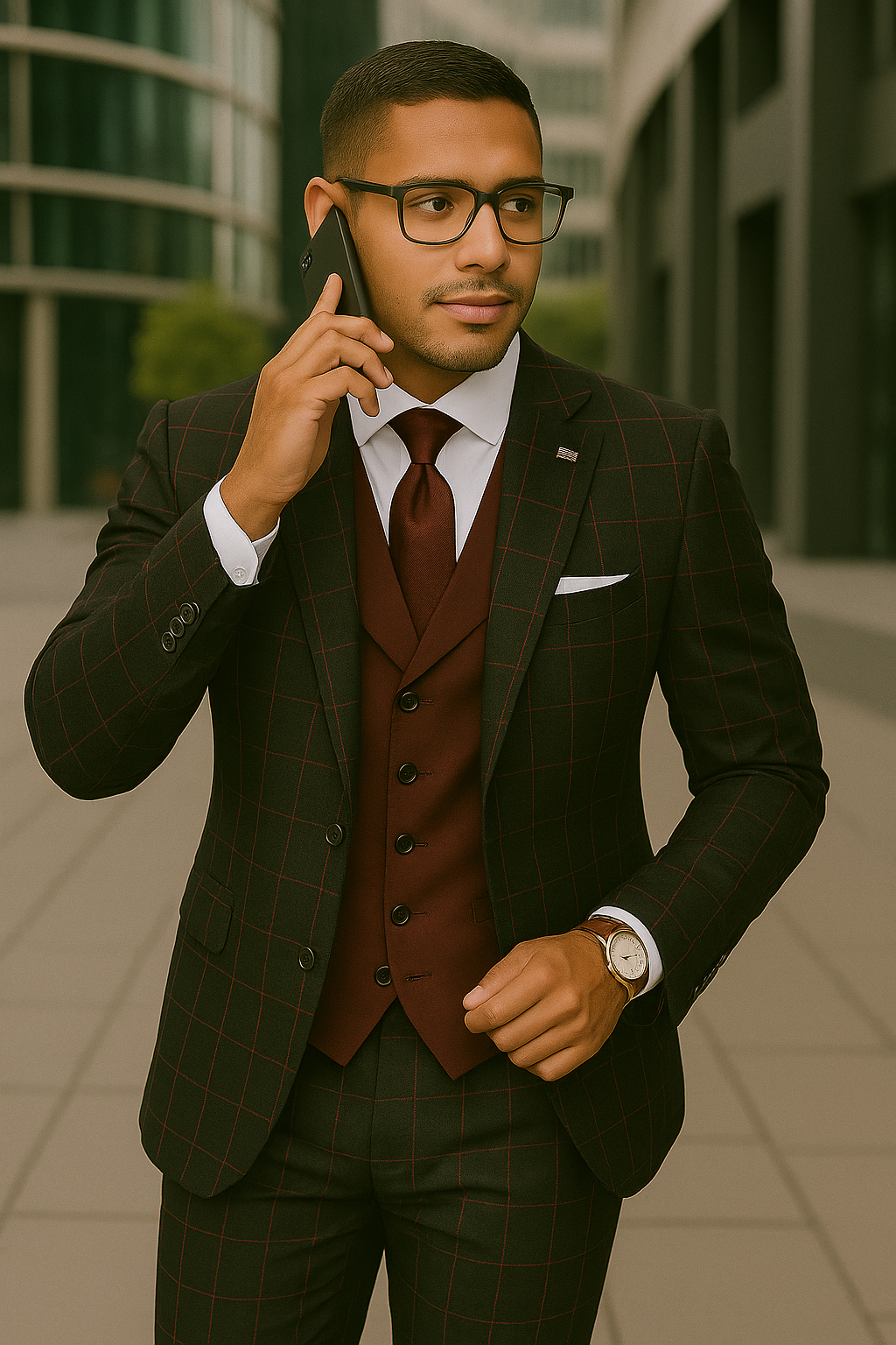 Wool Suit - Italian Made Business Suit by Statement Men's 3 Piece 100% Wool Modern Fit Suit - Bold Accent Color 3 LUCCA_Burgundy_38R  - from alligatorwarehouse.com