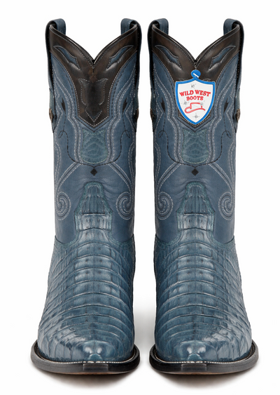 Caiman Tail Mexican Cowboy Boots Blue Jean