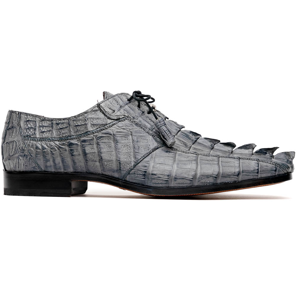 Marco Di Milano Cancun Gray Caiman Crocodile Derby 1 CANCUN_CAIMAN FUSCUS_GRAY_6  - from alligatorwarehouse.com