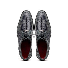 Marco Di Milano Caribe Dark Grey Caiman Crocodile Derby