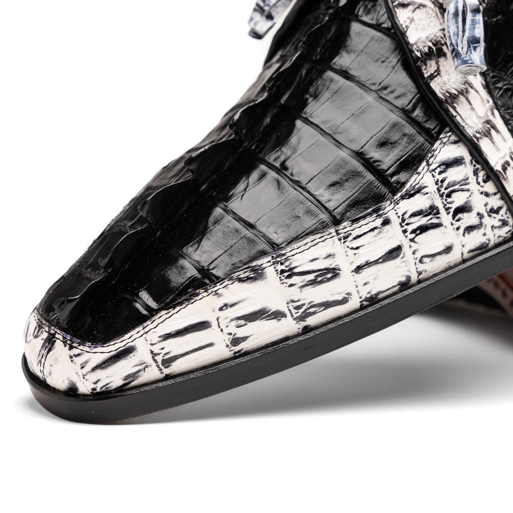 Marco Di Milano Caribe Newspaper-Black Caiman Crocodile Derby 3 CARIBE_CAIMAN FUSCUS_NEWSPAPER-BLACK_8.5  - from alligatorwarehouse.com