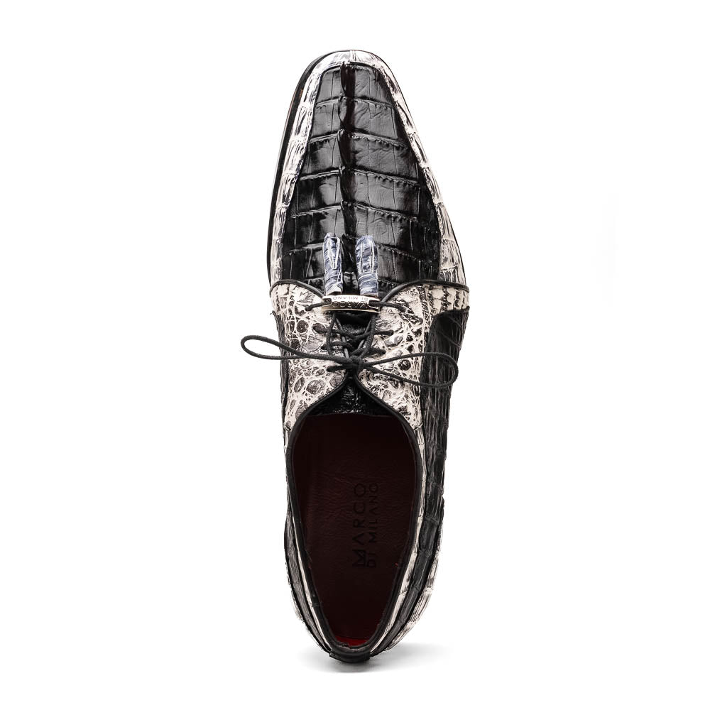 Marco Di Milano Caribe Newspaper-Black Caiman Crocodile Derby 4 CARIBE_CAIMAN FUSCUS_NEWSPAPER-BLACK_8.5  - from alligatorwarehouse.com