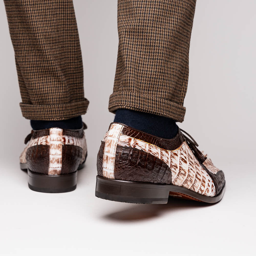 Marco Di Milano Caribe: Rustic White/Brown Leather Dress Shoe