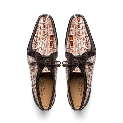 Marco Di Milano Caribe Rustic White / Brown Caiman Crocodile Derby Shoes 4 CARIBE_CAIMAN FUSCUS_R.WITHE-BROWN_8  - from alligatorwarehouse.com
