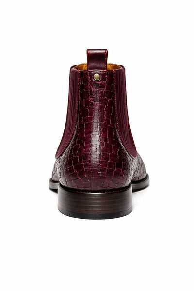 Basket Weave Leather Chelsea Boot