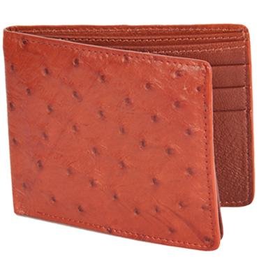 Cartera Avestruz Original Cognac CA10303