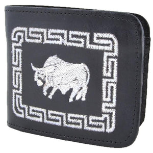 Cartera Cuero Bordada