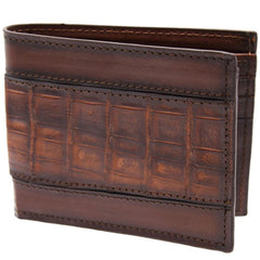 Cartera de Cocodrilo Belly Original Combinada Color Cafe