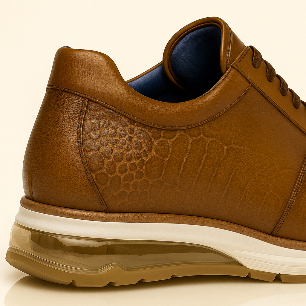 Belvedere Todd Men's Shoes Antique Brandy Exotic Genuine Ostrich Casual Sneakers 8 MEN E02 ANT. BRANDY-M-06  - from alligatorwarehouse.com