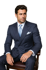 Navy with White Pinstripe Color by Rossiman