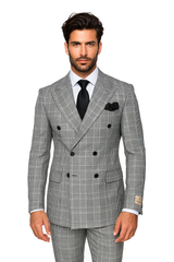 Classic Fit in Black and White Plaid Color by Rossiman