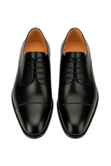 Mens Mezlan Republic Calfskin Cap Toe Blucher Dress Shoe in Tan