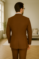 Wool Suit - Italian Made Business Suit by Statement Men's 3 Piece 100% Wool Modern Fit Suit - Micro Checker Pattern