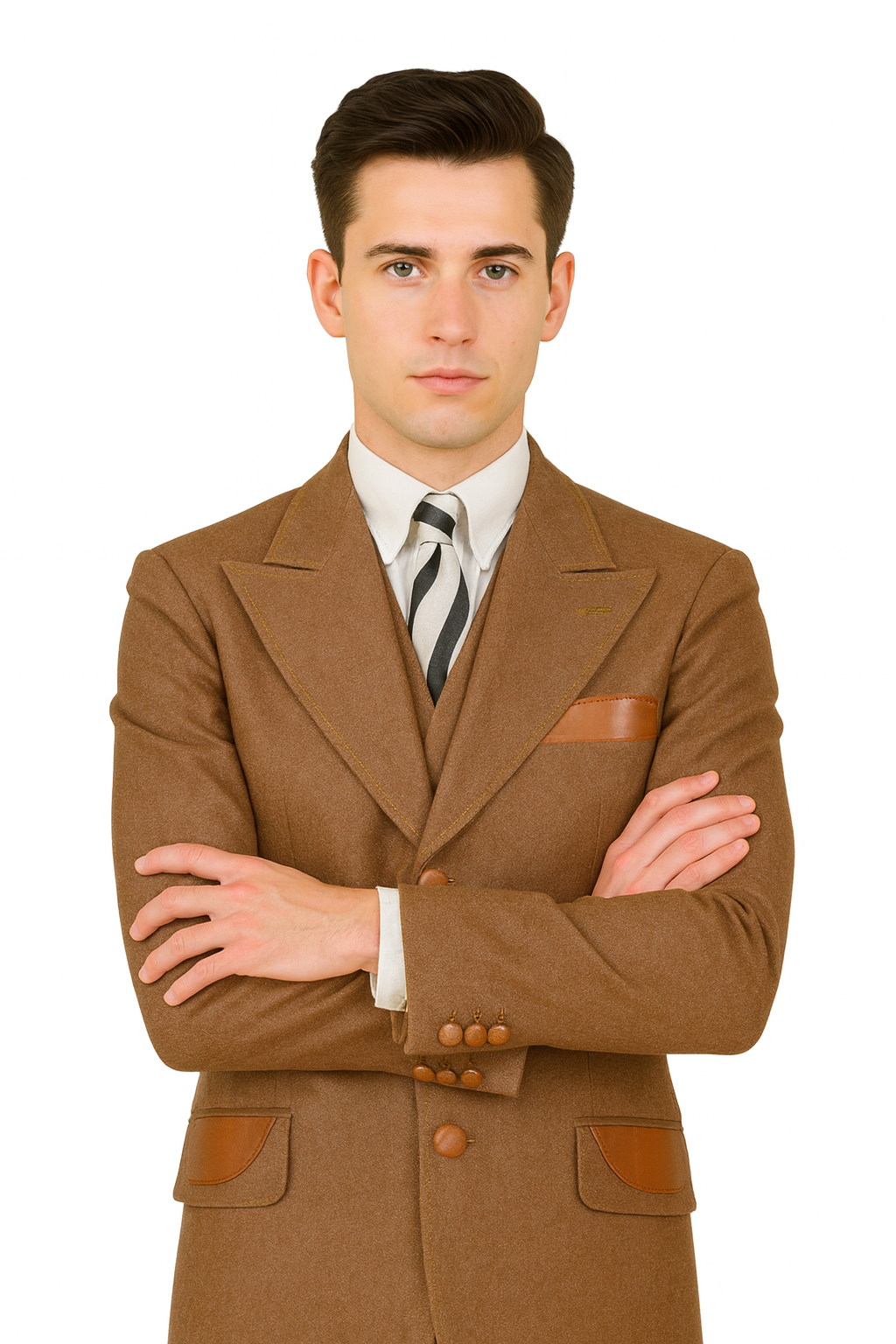 Denim Suit - Cotton Fabric Vested Suit - 3 Pieces Suit - Vested Fancy Suit 2 WV-7632  - from alligatorwarehouse.com