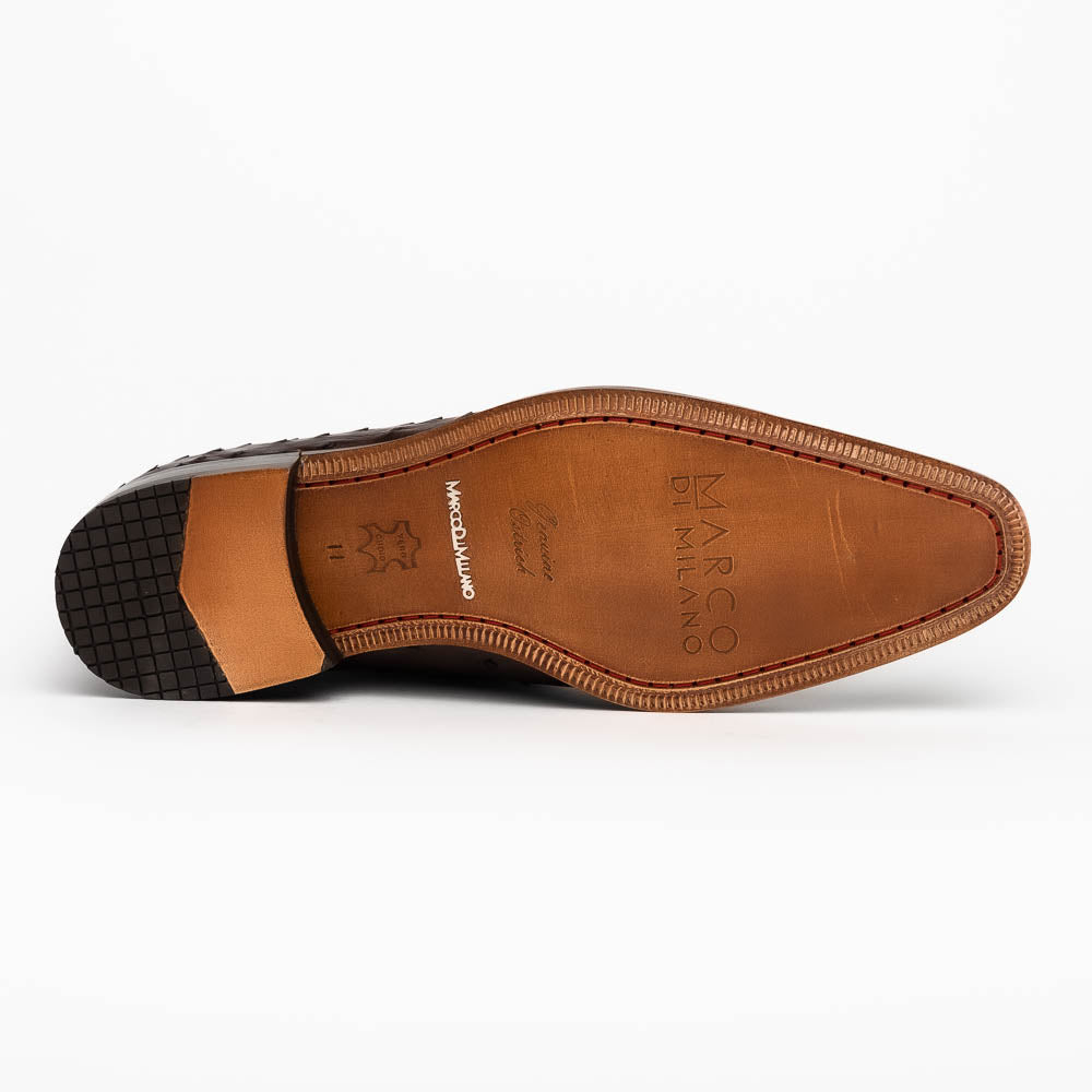 Marco Di Milano Criss Brown Ostrich Quill Dress Shoe Oxfords 5 CRISS_OSTRICH_BROWN_8  - from alligatorwarehouse.com
