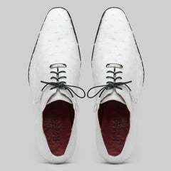 Marco Di Milano Criss Ostrich Quill Dress Oxfords White