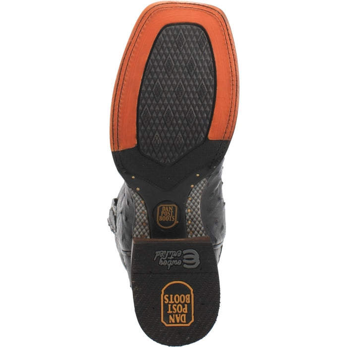 Dan Post Men's Alamosa Full Quill Ostrich Square Toe Boots - Black 3 DP5013_7_D  - from alligatorwarehouse.com