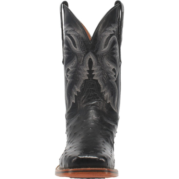 Dan Post Men's Alamosa Full Quill Ostrich Square Toe Boots - Black 5 DP5013_7_D  - from alligatorwarehouse.com