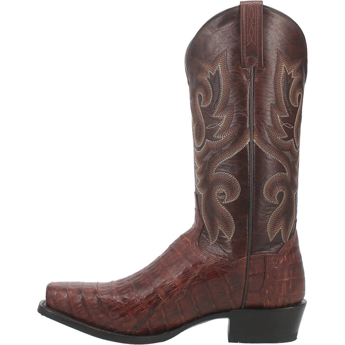 Dan Post Men's Stalker Genuine Caiman Belly Square Toe Boots - Brown 2 DP3074_7_D  - from alligatorwarehouse.com