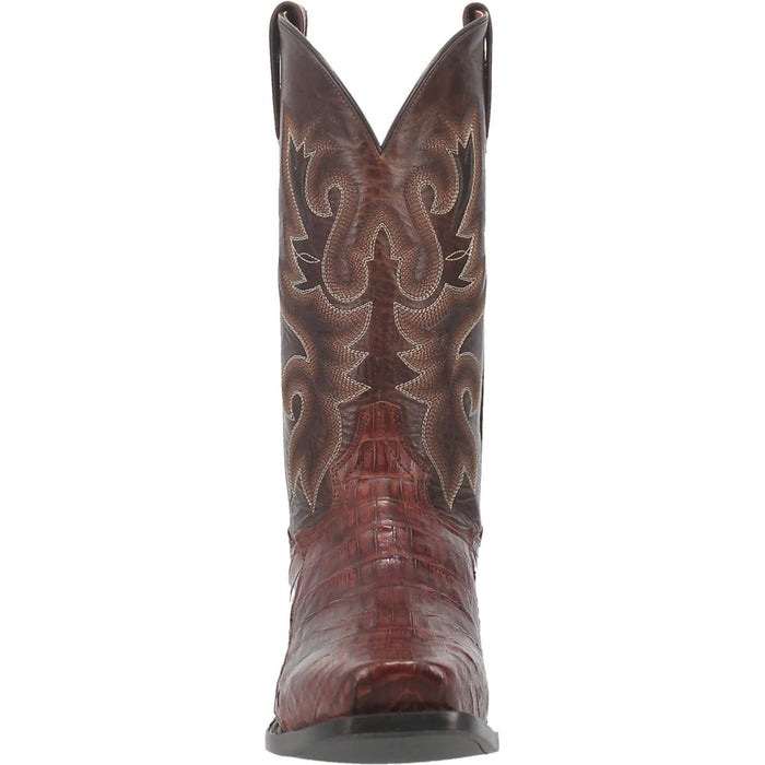 Dan Post Men's Stalker Genuine Caiman Belly Square Toe Boots - Brown 3 DP3074_7_D  - from alligatorwarehouse.com