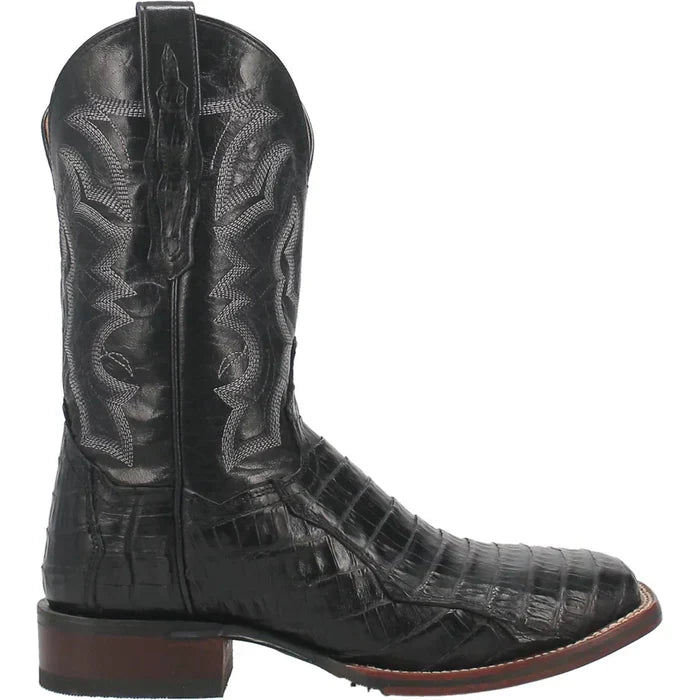 Dan Post Men's Kingsly Genuine Caiman Belly Square Toe Boots - Black 1 DP4805_7_D  - from alligatorwarehouse.com