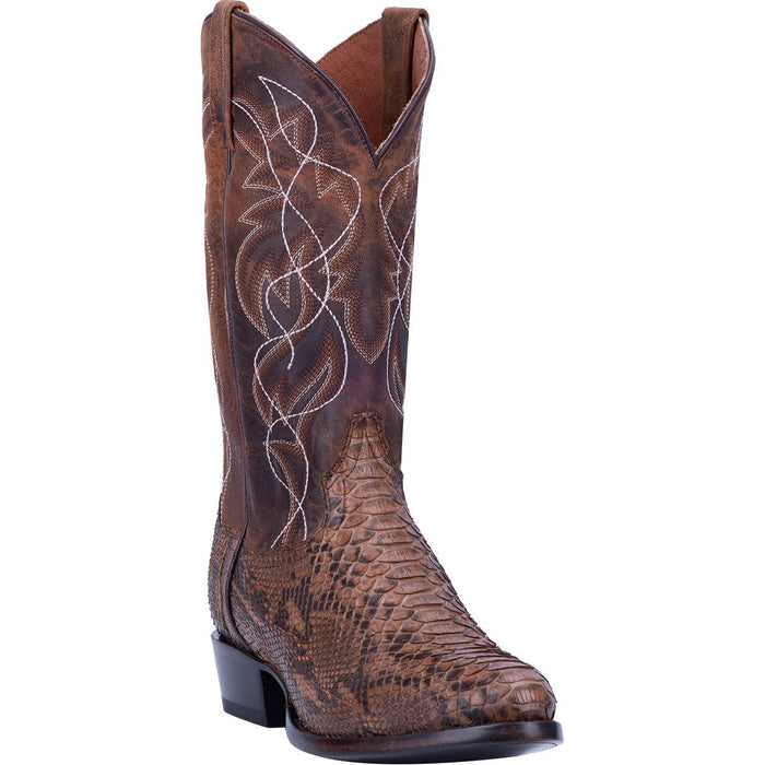 Dan Post Men's Manning Python Snakeskin Round Toe Boots - Bay Apache 8 DP3037_7_D  - from alligatorwarehouse.com