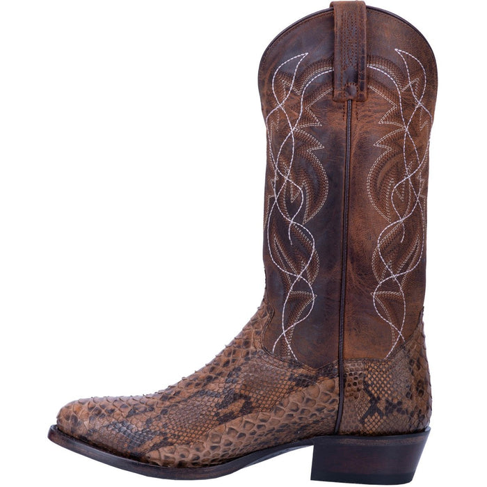 Dan Post Men's Manning Python Snakeskin Round Toe Boots - Bay Apache 3 DP3037_7_D  - from alligatorwarehouse.com